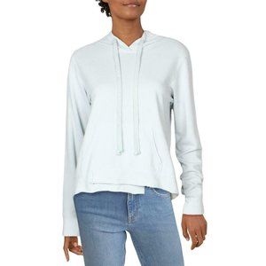 Womens Shifted Pocket Comfy Cozy Sweatshirt Hoodie Top XS Light Blue